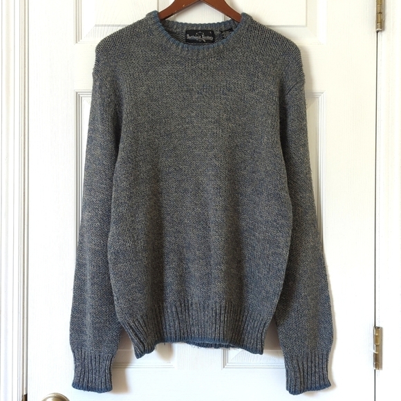Northwest Territory 90's Vintage Classic Wool Blend Knit Crewneck Sweater Blue L - Picture 1 of 9